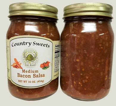 Country Sweets Medium Bacon Salsa 16 oz Jar