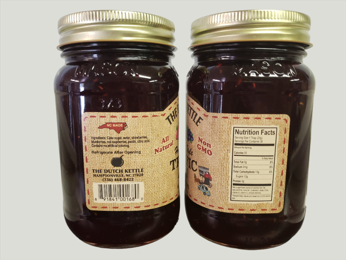 Dutch Kettle AllNatural Homestyle Traffic Jam 19 oz Jar Red Raspberry