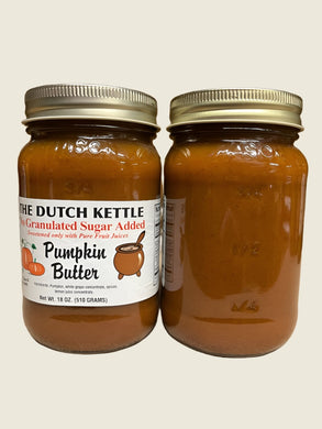 Dutch Kettle All-Natural No Sugar Aded Homestyle Pumpkin Butter 18 oz Jar