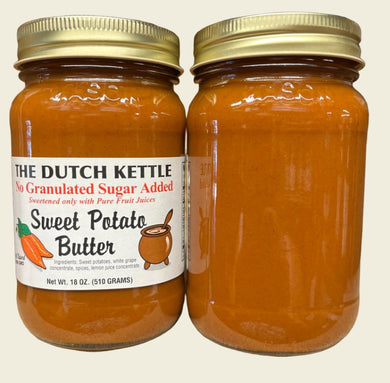 Dutch Kettle All-Natural Homestyle No Sugar Added Sweet Potatoe Butter 18 oz Jar