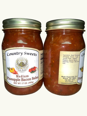Country Sweets Medium Pineapple Bacon Salsa 17 oz Jar