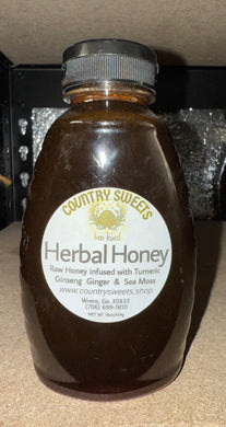 Country Sweets Herbal Honey 16 oz / 1 Ibs. Ginseng, Turmeric and Ginger