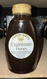 Country Sweets Infused Espresso Honey 16oz Squeeze Bottle