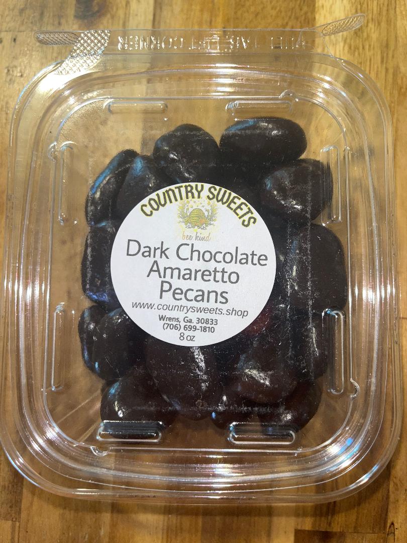 Country Sweets 8 oz Georgia Dark Chocolate Amaretto Pecans