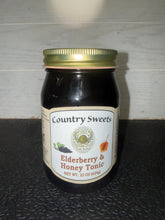 Load image into Gallery viewer, Country Sweets Elderberry &amp; Honey Tonic - 22oz Glass Jar