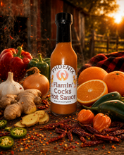 Load image into Gallery viewer, Country Sweets Flamin Cock Hot Sauce - 5 oz Glass Bottle