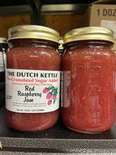 Load image into Gallery viewer, Dutch Kettle No Sugar Added All-Natural Homestyle Red Raspberry Jam 18 oz Jar.