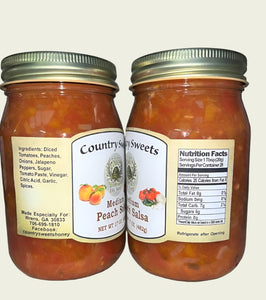 Country Sweets Medium Peach Salsa 17 oz Jar