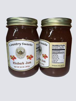 Country Sweets Rhubarb Jam 20 oz Jar