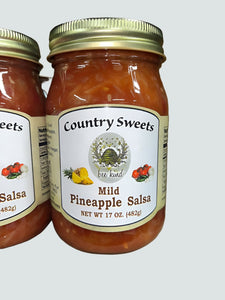 Country Sweets Mild Pineapple Salsa 17 oz Jar