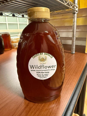 Country Sweets Raw Georgia Wildflower Liquid Honey 32 oz Plastic