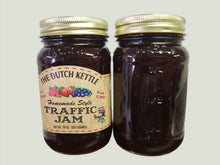 Load image into Gallery viewer, Dutch Kettle All-Natural Homestyle Traffic Jam 19 oz Jar Red Raspberry, Strawberry, Blueberry