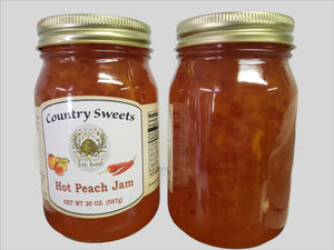 Country Sweets Hot Peach Jam 20 oz Jar