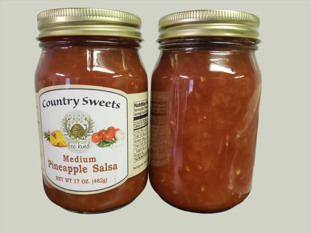 Country Sweets Medium Pineapple Salsa 17 oz Jar