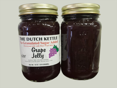 Dutch Kettle No Sugar Added All-Natural Homestyle Grape Jelly 18 oz Jar