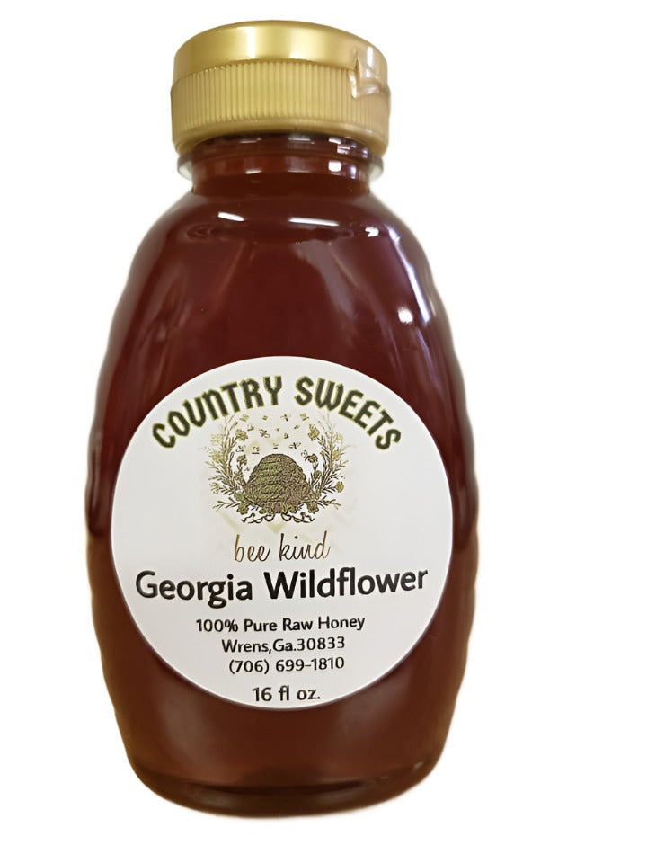 Country Sweets Raw Georgia Wildflower Honey 16 oz / 1 Ibs
