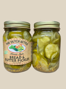 Dutch Kettle Bread and Butter Pickles 16 oz All Natural Ingrediencies