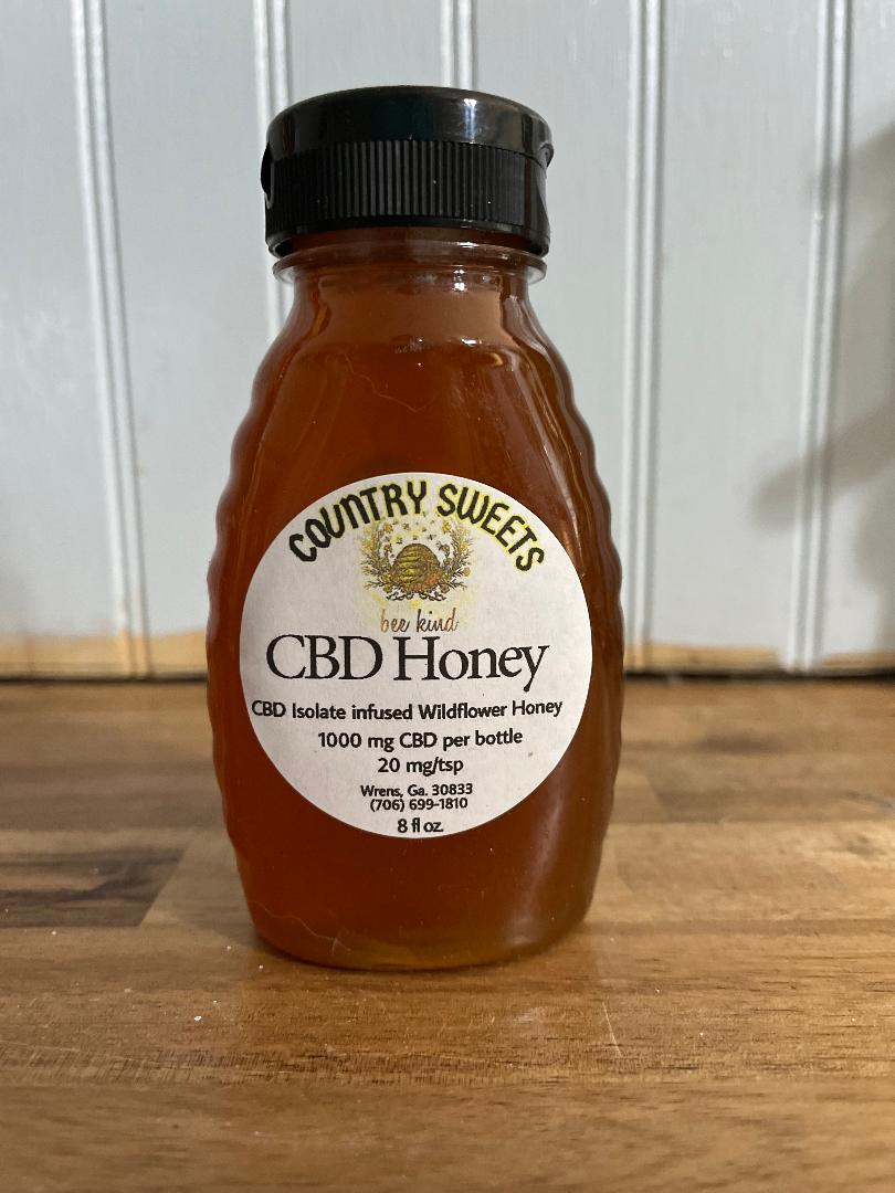 Country Sweets CBD Isolate Infused with Wildflower Honey 8 Oz.