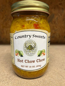 Country Sweets Hot Chow Chow 16 oz All Natural Ingrediencies