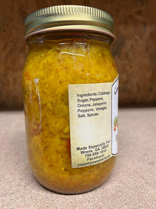 Country Sweets Hot Chow Chow 16 oz All Natural Ingrediencies