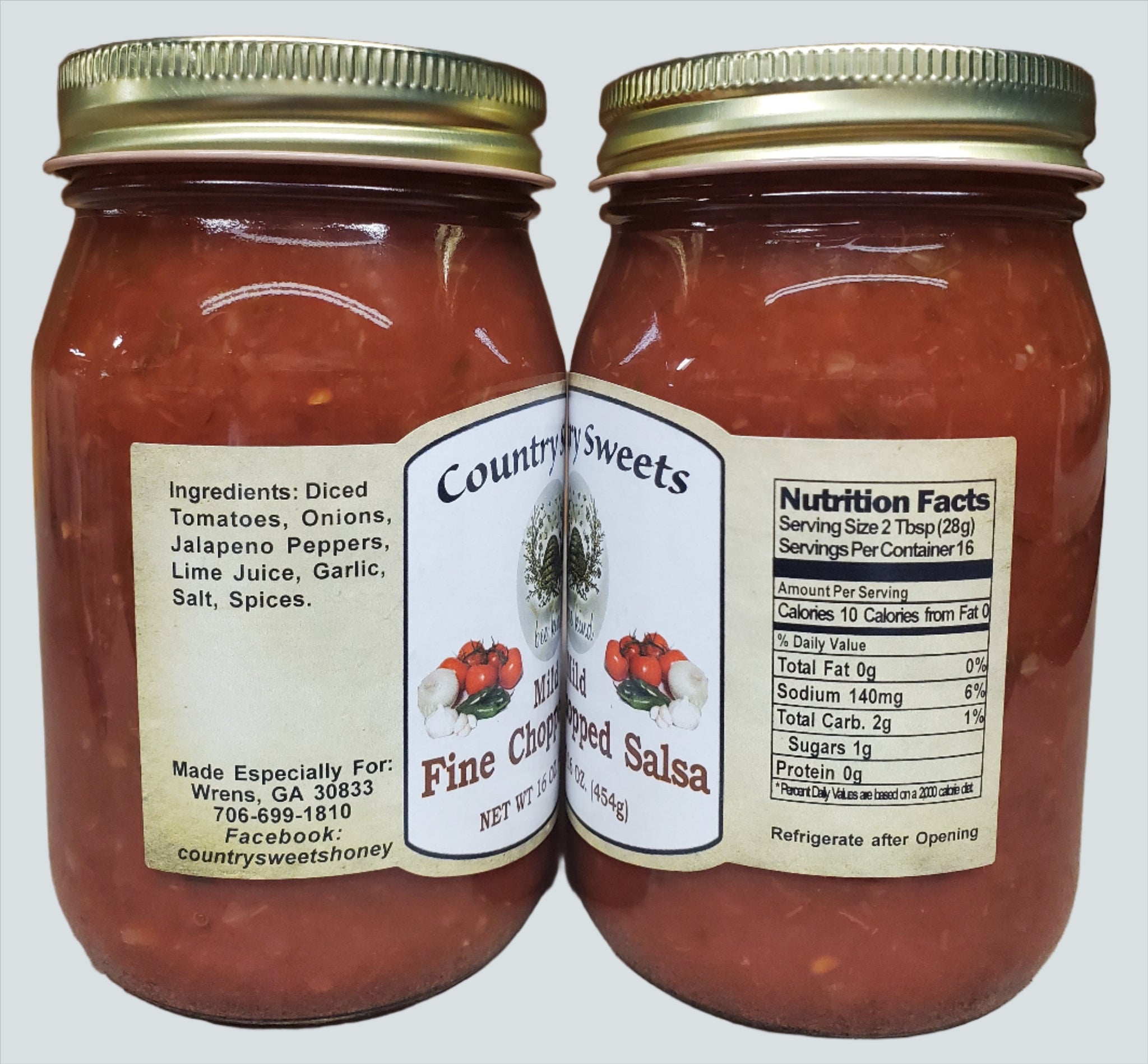 Country Sweets Mild Fine Chopped Salsa 16 oz Jar – Country Sweets Honey