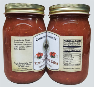 Country Sweets Mild Fine Chopped Salsa 16 oz Jar