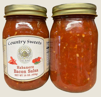 Country Sweets Habanero Bacon Salsa 16 oz Jar