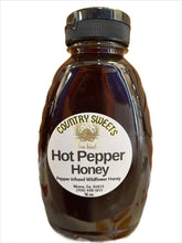Load image into Gallery viewer, Country Sweets Infused Hot Pepper Honey 16 oz Squeeze Bottle or 2 oz Baby Bear