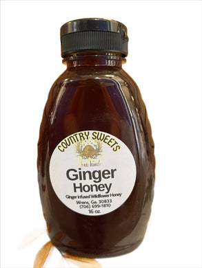 Country Sweets Infused Ginger Honey 16oz Squeeze Bottle