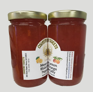 Country Sweets Meyer Lemon Blood Orange Pepper Jelly 10.5 oz Jar