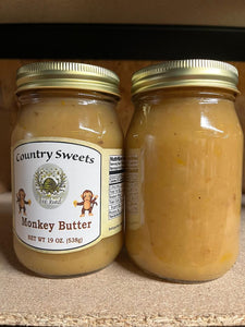 Country Sweets Monkey Butter 19 oz Jar Bananas, Pineapple, Mango