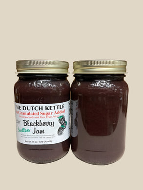 Dutch Kettle No Sugar Added All-Natural Homestyle Seedless Blackberry Jam 18 oz Jar