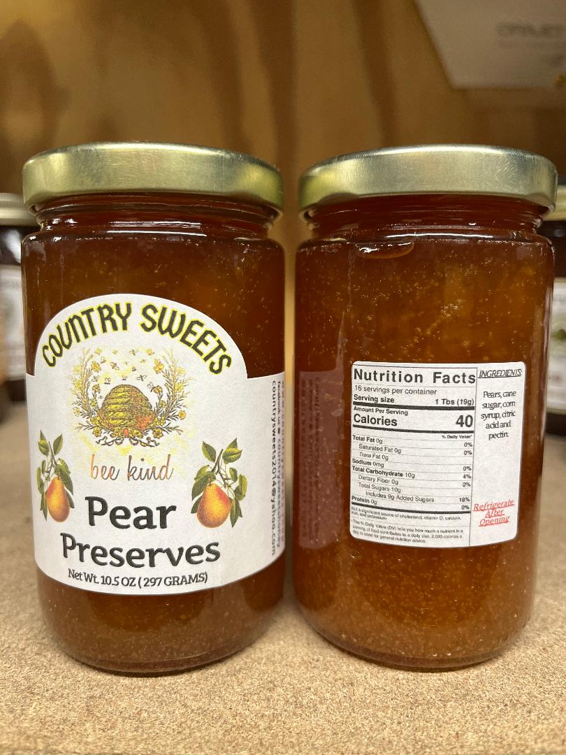 Country Sweets Pear Preserves 10.5 oz Jar