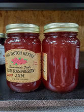 Load image into Gallery viewer, Dutch Kettle All Natural Homemade Seedless Red Raspberry Jam 19 oz Jar