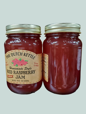 Dutch Kettle All Natural Homemade Seedless Red Raspberry Jam 19 oz Jar
